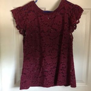 Cranberry lace shirt